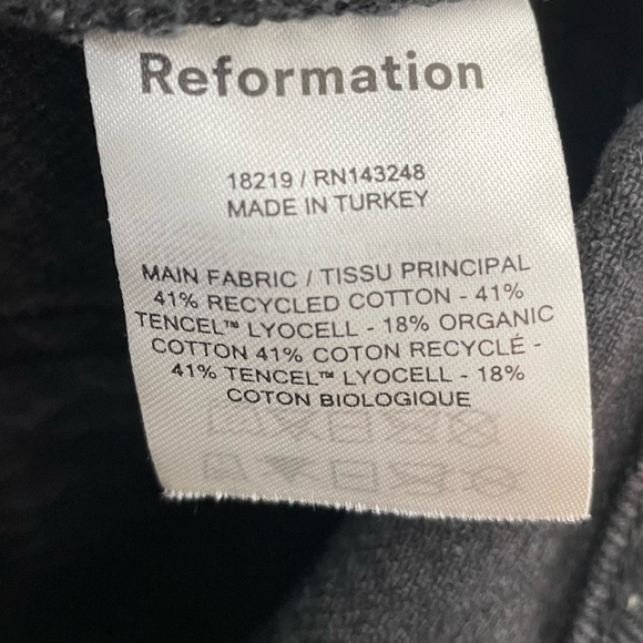 Reformation Cynthia High Rise Straight Jeans Button Fly Washed Black - Picture 11 of 12